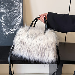 Vibrant Faux Fur Plush Handbag