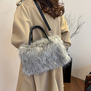 Vibrant Faux Fur Plush Handbag