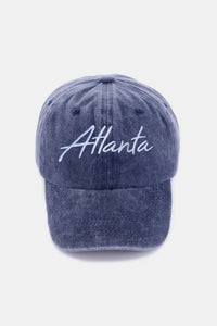 Zenana Washed ATLANTA Embroidered Baseball Cap