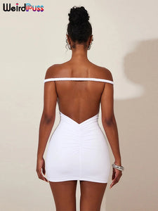 Backless Peach  Mini Stretch Bodycon Dress