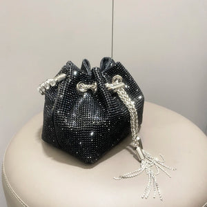 Bucket clutch Crystal rhinestone shoulder bags