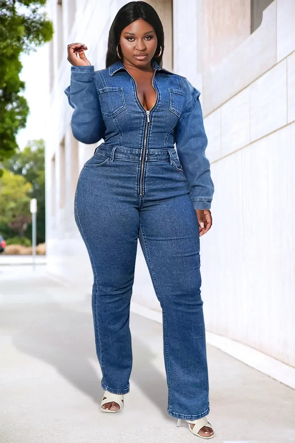 Vintage High Street Denim Women's Jumpsuit