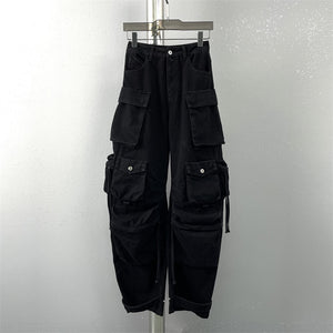 Washed Process Korean Fashion Worn-out Cargo Pants