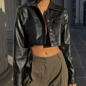 Where Mery Faux Leather Short Jacket