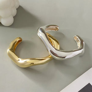 Exaggerated Chunky Heavy Metal Open Cuff Bangles