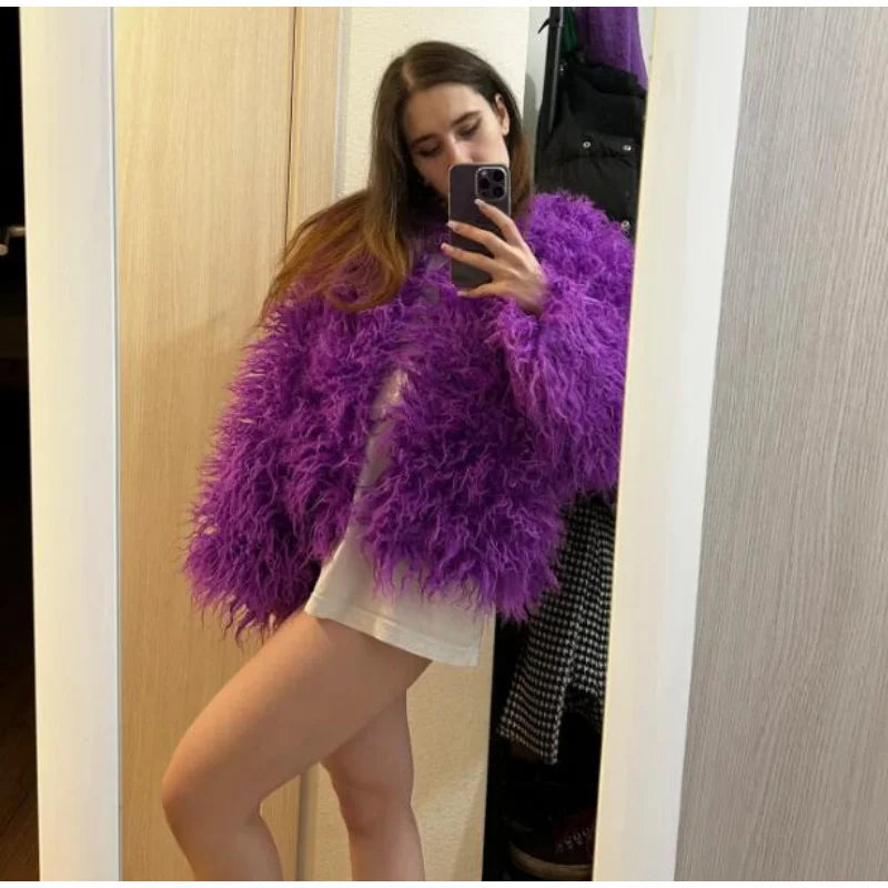 Fluffy Faux Fur Coat and Jackets