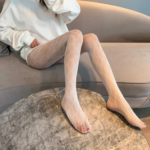 Hollow Jacquard Mesh Stockings