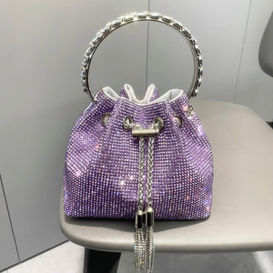 Bucket clutch Crystal rhinestone shoulder bags