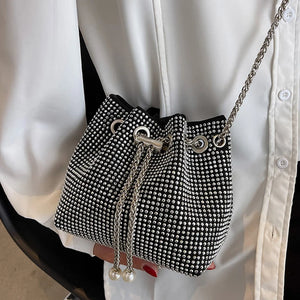 Bright Rhinestone Shoulder Chains Crossbody Bag