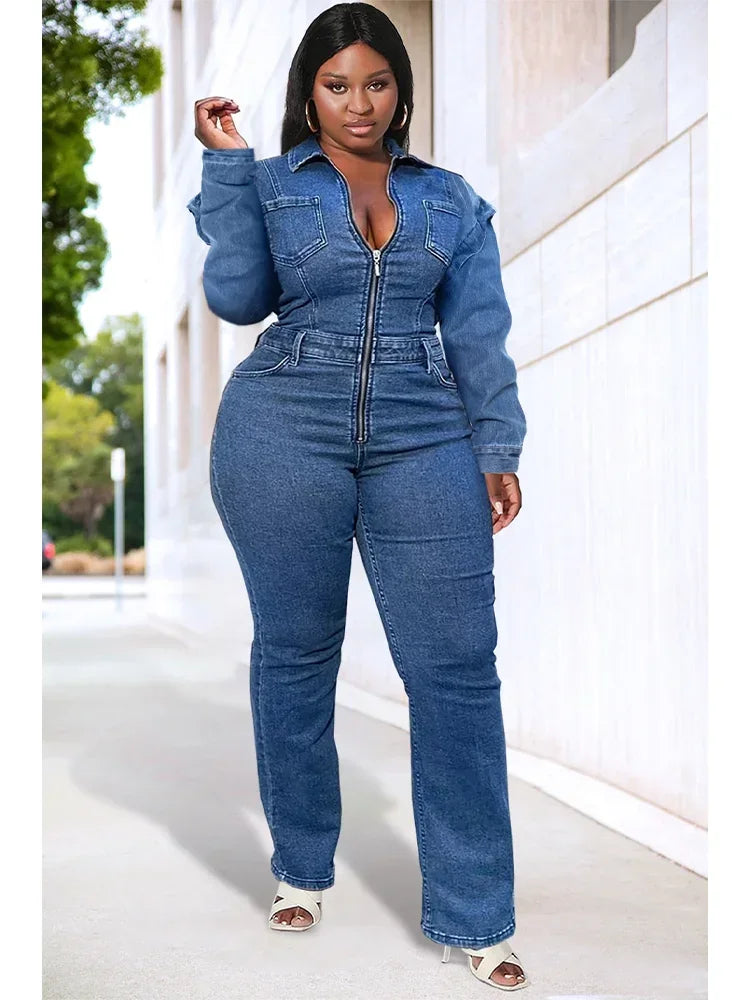 Vintage High Street Denim Women's Jumpsuit