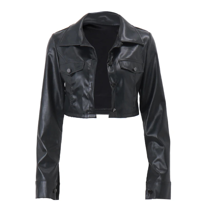 Where Mery Faux Leather Short Jacket