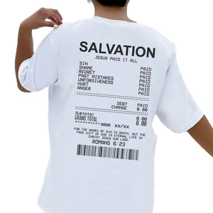 Salvation Back Print Bible Verse T-Shirts