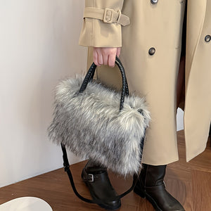 Vibrant Faux Fur Plush Handbag