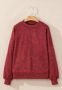 Mock Neck Dropped Shoulder Sweatshirt