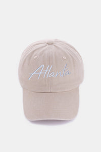 Zenana Washed ATLANTA Embroidered Baseball Cap