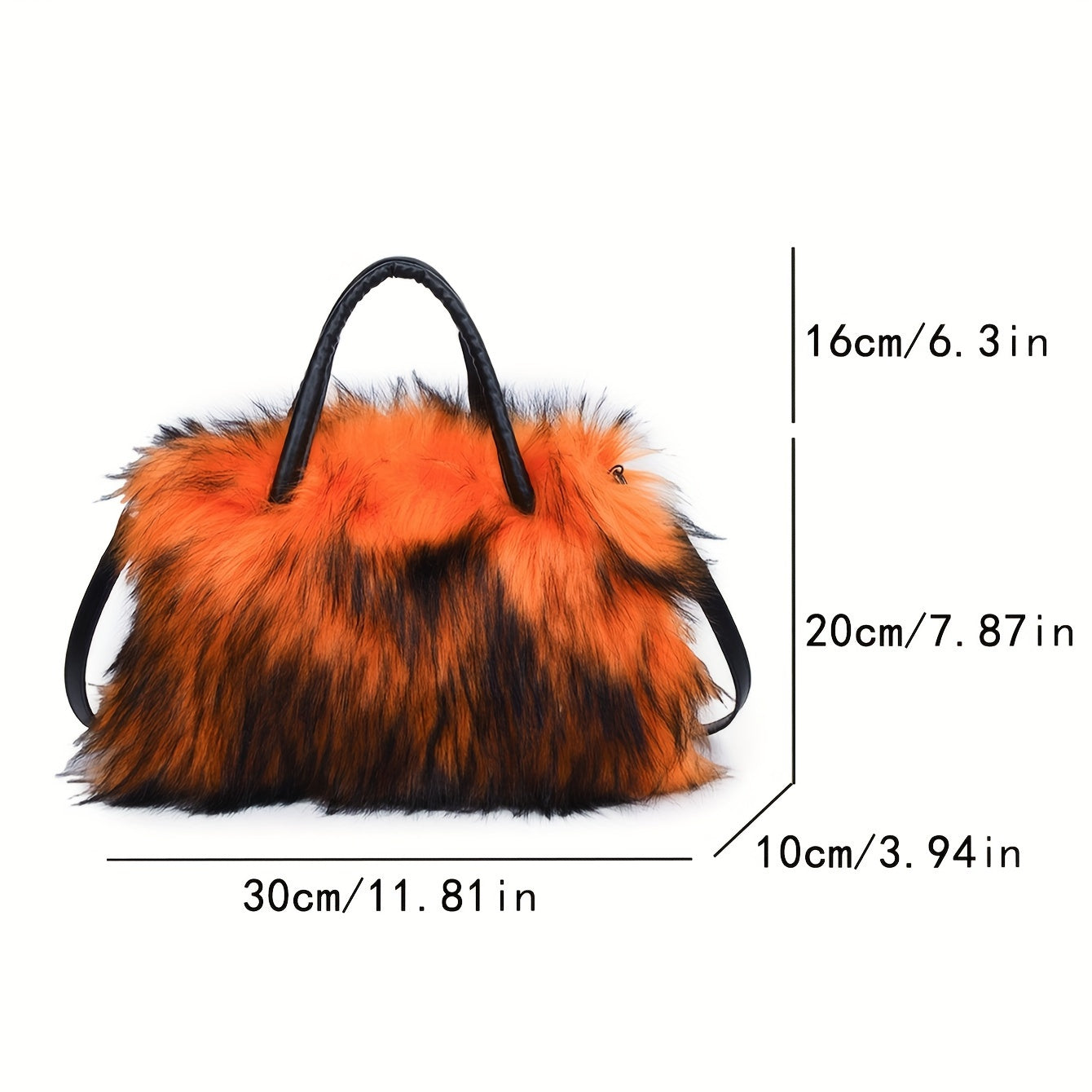 Vibrant Faux Fur Plush Handbag