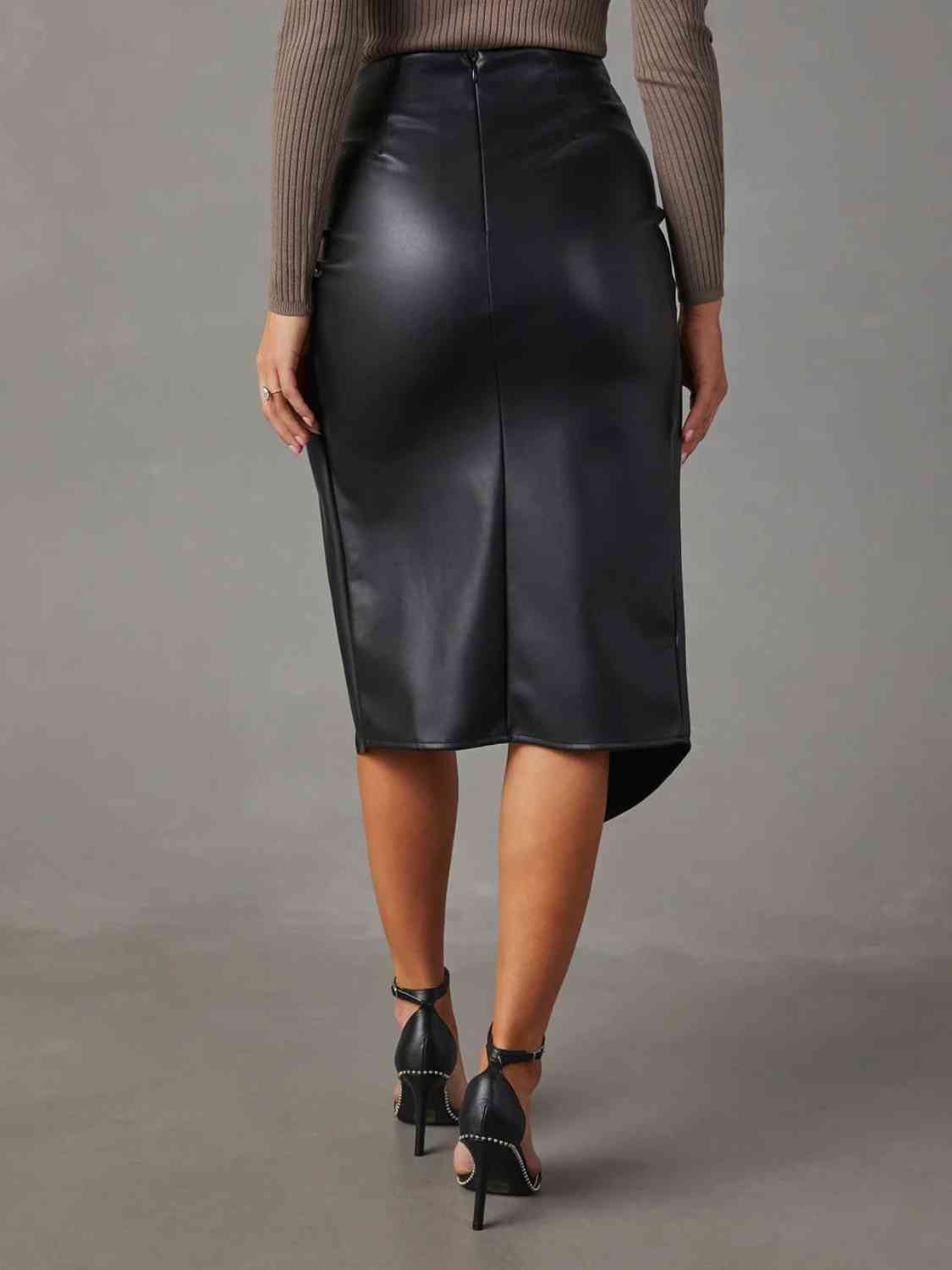 Twist Detail High Waist Skirt