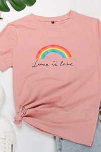 LOVE IS LOVE Rainbow Graphic Tee Shirt
