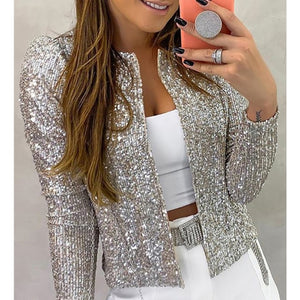 Sequin Glitter Long Sleeve Jacket