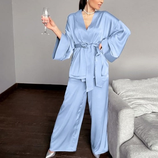 Satin Pants Loose Pajamas Casual Sleepwear